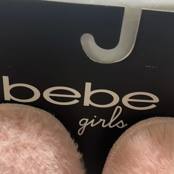 Bebe girls rhinestoned slide in slippers NWT girls size L 2/3 - Picture 2 of 7